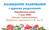 Календарне планування з ГР. Українська мова. 7 клас НУШ. Авраменко О. М. та ін. (105 год / 3 год на тиждень). Модель оцінювання 1