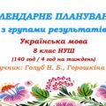 Календарне планування з ГР. Українська мова. 8 клас НУШ. Голуб Н. Б., Горошкіна О. М. (140 год / 4 год на тиждень). Модель оцінювання 1