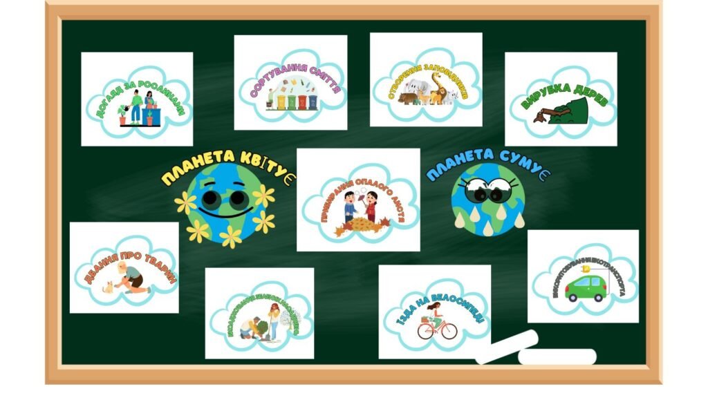 Головне зображення розробки: Дидактична гра:” Коли планета квітує, коли планета сумує” до Всесвітнього Дня Землі до 1,2,3,4,5,6,7 класи НУШ
