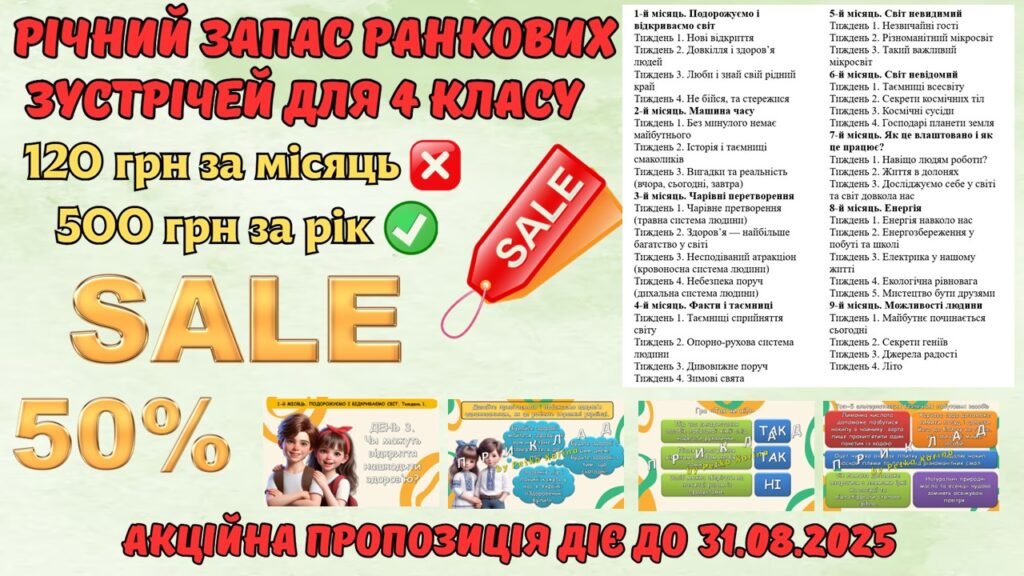 Головне зображення розробки: Ранкові зустрічі 4 клас. РІЧНИЙ КОМПЛЕКТ. 175 презентацій на 2025-2026 н.р.
