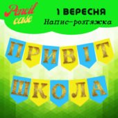 Напис-розтяжка “Привіт, школа” на прапорцях