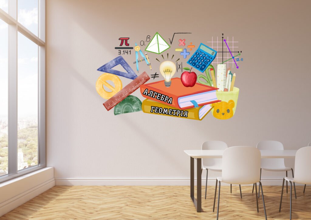 Головне зображення розробки: Оформлення стіни кабінету математики