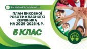 ПЛАН ВИХОВНОЇ РОБОТИ КЛАСНОГО КЕРІВНИКА 5 КЛАСУ НА 2025-2026 Н. Р.