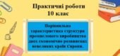 Практична робота №1 для 10 класу на тему “Порівняльна характеристика структури промислового виробництва двох економічно розвинених невеликих країн Євр