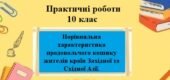 Практична робота №3 для 10 класу на тему “Порівняльна характеристика продовольчого кошику жителів країн Західної та Східної Азії”