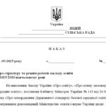 Фото розробки: Наказ “Про структуру та режим роботи закладу освіти у 2025/2026 навчальному році”