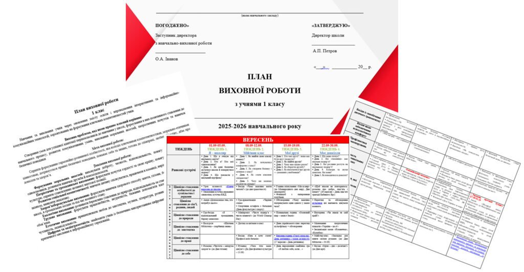 Головне зображення розробки: Річний план виховної роботи класного керівника на 2025/2026 н.р. для 1 класу