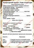 Інтерактивний аркуш із зарубіжної літератури. Літературний процес. Роди літератури