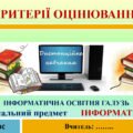 4 клас ІНФОРМАТИКА Критерії оцінювання