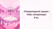 Презентація . Літературний процес: Роди літератури 8 кл.