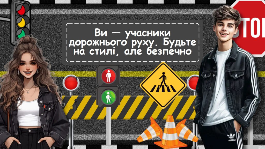 Головне зображення розробки: Універсальна інтерактивна презентація до Місячника “Увага! Діти на дорозі” – “Ти — учасник руху. Будь на стилі, але безпечно!”