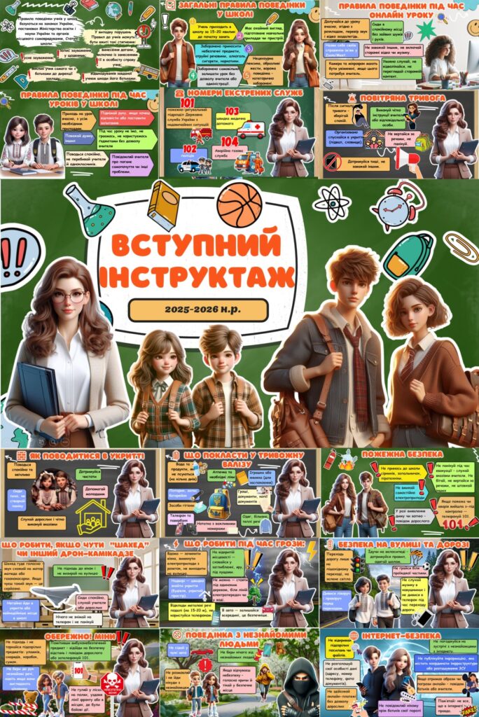 Головне зображення розробки: 🎒 ВСТУПНИЙ ІНСТРУКТАЖ 2025–2026 н.р. 🎒