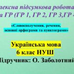 КПР № 1 за ГР, укр мова 6 клас “Словосполучення, речення, основні орфограми та пунктограми”