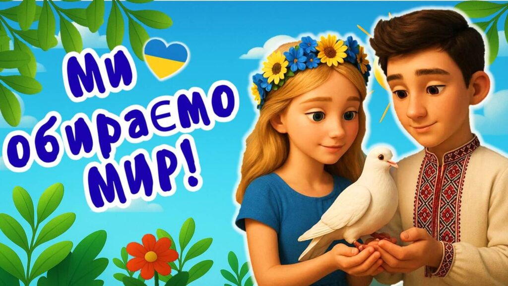 Головне зображення розробки: День миру. “Ми обираємо мир!”. Презентація + конспект + мегарозмальовка + розтяжка + постер + медальки і робочі картки