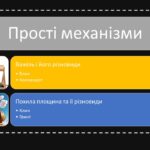 Фото розробки: Прості механізми, які поділяються на важіль і на похилу площину.” 8 клас фізика