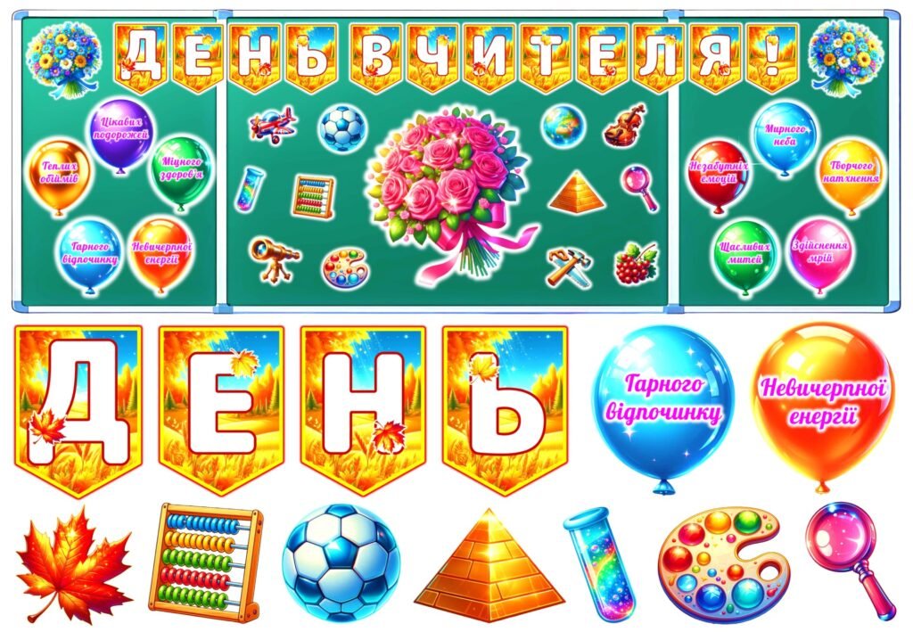 Головне зображення розробки: Оформлення до Дня вчителя