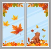 Осінній декор для вікон