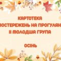 Картотека спостережень на прогулянці ІІ молодша група