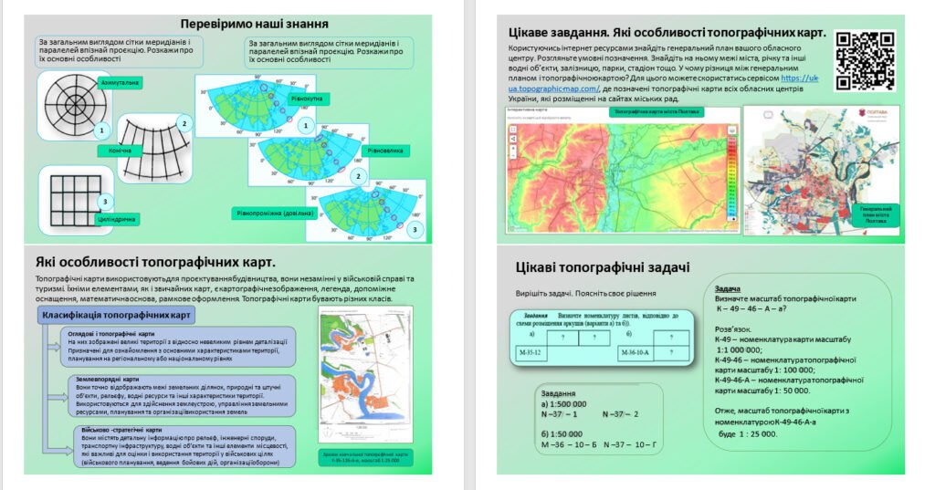 Головне зображення розробки: Презентація. Топографічні карти як різновид великомасштабних карт. 8 клас НУШ. Програма Запотоцького С.П.