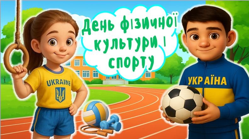 Головне зображення розробки: День фізичної культури та спорту 2025/2026. Презентація + розтяжка + мегарозмальовка