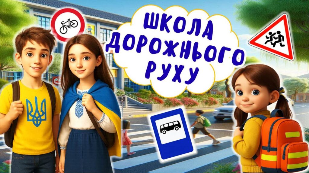Головне зображення розробки: Правила дорожнього руху. Сучасна анімована презентація «Школа дорожнього руху» + постер