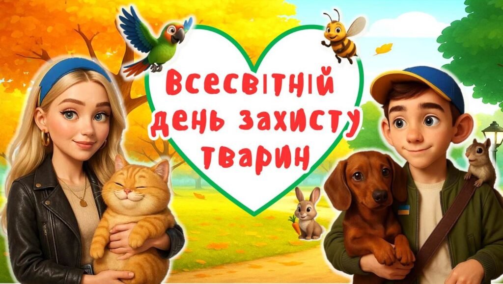 Головне зображення розробки: Всесвітній день захисту тварин. Урок доброти. Презентація + конспект + постер + мегарозмальовка + роздаткові матеріали.