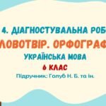 ГР 4. Діагностувальна робота №2. Словотвір. Орфографія. Українська мова. 6 клас НУШ (підручник: Голуб Н. Б. та ін.)