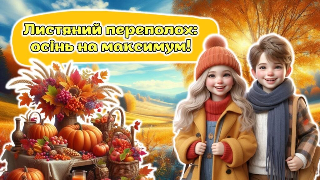 Головне зображення розробки: Свято осені. Анімована інформаційно-ігрова презентація “Листяний переполох: осінь на максимум!”