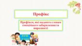 Написання префіксів. Префікси, які надають словам емоційного забарвлення та виразності