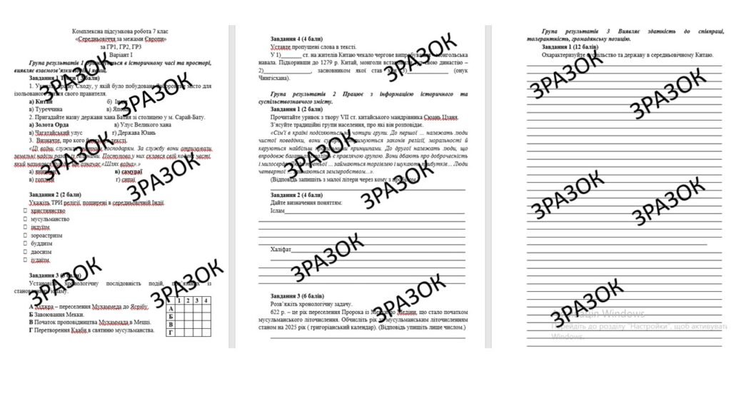 Головне зображення розробки: Комплексна підсумкова робота 7 клас Ладиченко «Середньовіччя за межами Європи» за ГР