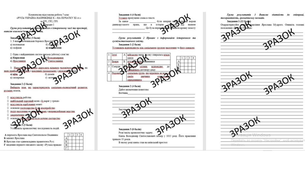 Головне зображення розробки: Комплексна підсумкова робота 7 клас Щупак «РУСЬ-УКРАЇНА НАПРИКІНЦІ Х – НА ПОЧАТКУ ХІ ст.» за ГР