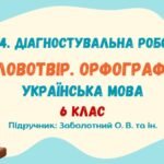 ГР 4. Діагностувальна робота №3. Словотвір. Орфографія. Українська мова. 6 клас НУШ (підручник: Заболотний О. В. та ін.)