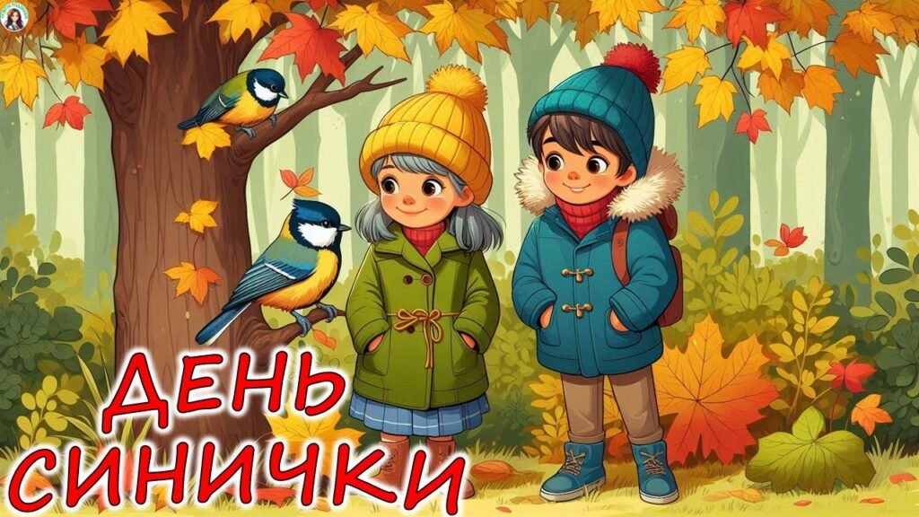 Головне зображення розробки: 12 листопада – День синички. Сучасна, анімована презентація + розтяжка + цікаві факти для друку.