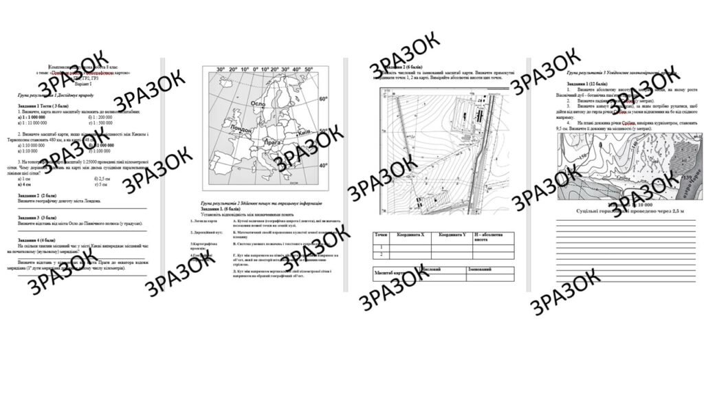 Головне зображення розробки: Комплексна підсумкова робота 8 клас Кобернік з теми: «Прийоми роботи з топографічною картою» за ГР