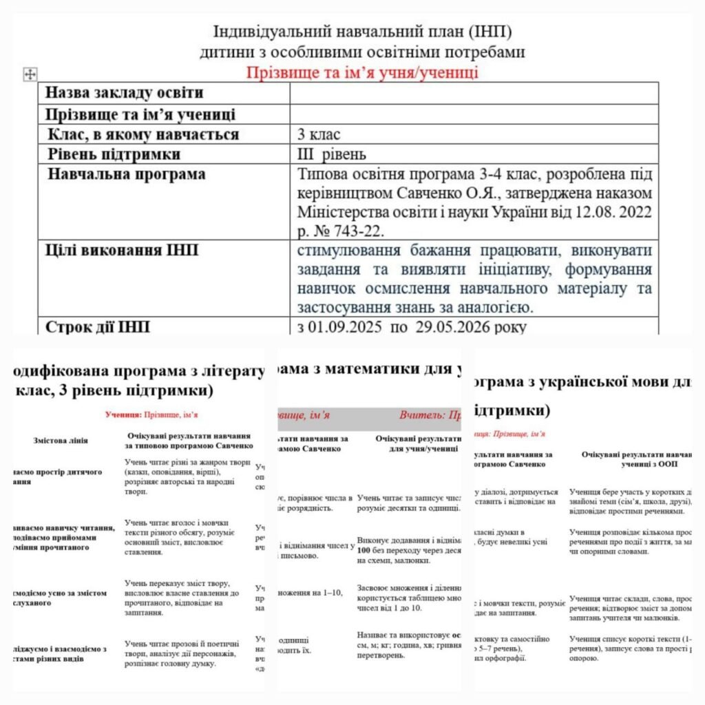 Головне зображення розробки: 3 клас – інклюзія : ІНП-план та ІПР-програма для дитини з ООП третього рівня підтримки з інтелектуальними порушеннями з модифікованими програмами