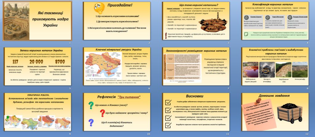 Головне зображення розробки: Презентація “Які таємниці приховують надра України” Географія 8 НУШ
