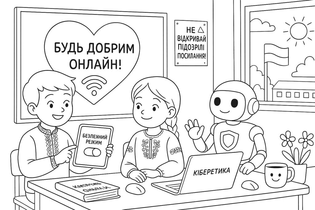 Головне зображення розробки: Кібербезпека-розмальовки