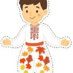 Фото розробки: Принцеса-українка та принц-українець. Велика осіння аплікація — прикраса для класу чи осінніх свят.