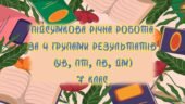 Комплексна річна підсумкова робота за 4 групами результатів (УВ, ПТ, ПВ, ДМ) для 7 класу із зарубіжної літератури
