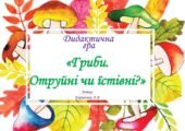 Дидактична гра “Гриби. Отруйні чи їстівні?”