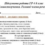 Фото розробки: ГР 4. Підсумкова (діагностична) робота 8 клас. Українська мова “Словосполучення. Головні члени речення” (МНП Заболотного)