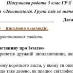 Фото розробки: ГР 3. Підсумкова (діагностична) робота. 5 клас. Українська мова. “Лексикологія. Групи слів за значенням” МНП Заболотного 2 варіанти