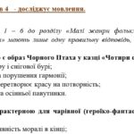 Фото розробки: ГР 4. Підсумкова робота. 5 клас. Українська література. «Малі жанри фольклору. Народні та літературні казки” МНП Яценко.