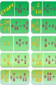 Математичне доміно для 6 класу за темою “Додавання, віднімання дробів з різними знаменниками”