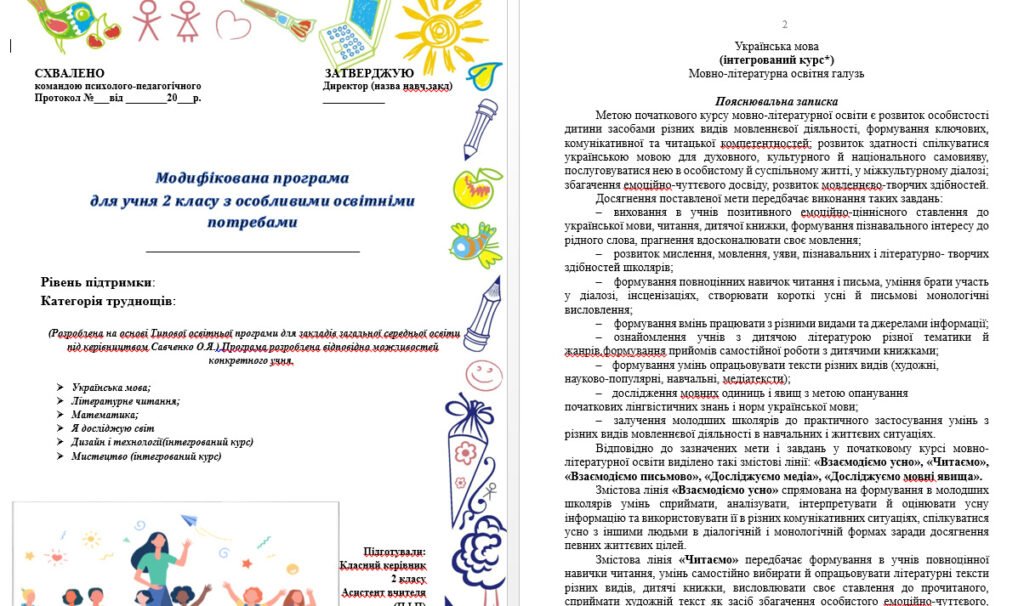 Головне зображення розробки: Модифікована програма для учнів з ооп 2 клас за ТОП О.Я.Савченко