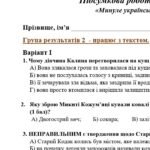 Фото розробки: ГР 2. Підсумкова (діагностична) робота. 5 клас. Українська література “Минуле українського народу” (МНП Яценко, підручник Яценко) 2 варіанти