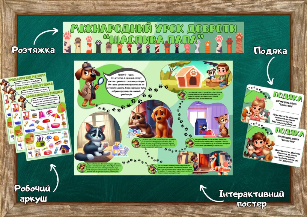 Головне зображення розробки: Матеріал до Міжнародного уроку доброти “Щаслива лапа”