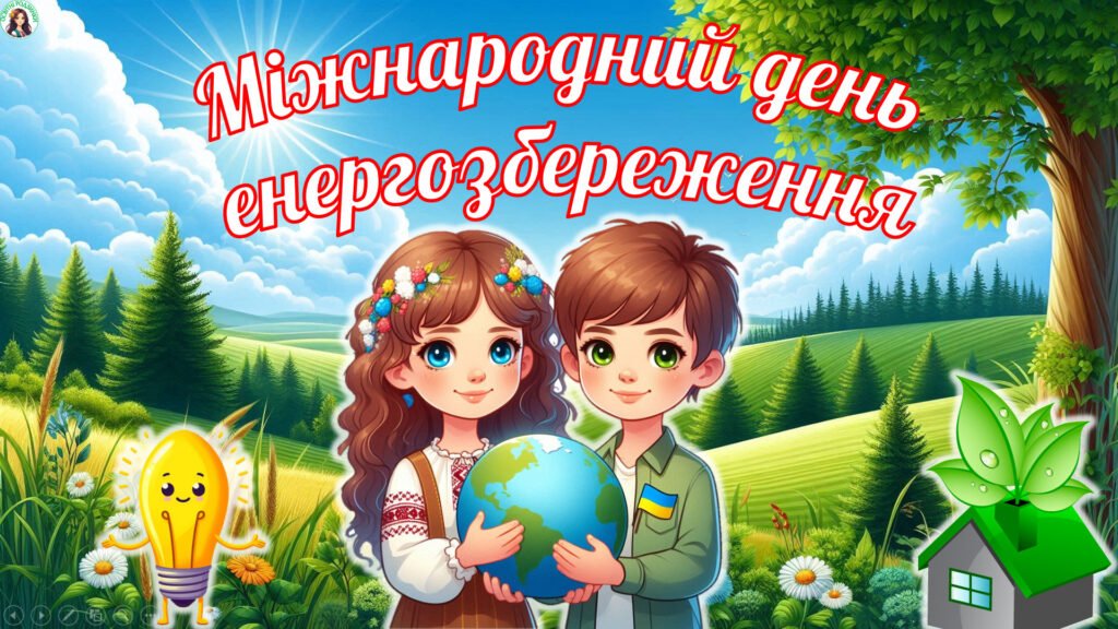 Головне зображення розробки: 11 листопада – Міжнародний день енергозбереження. Сучасна, анімована презентація.