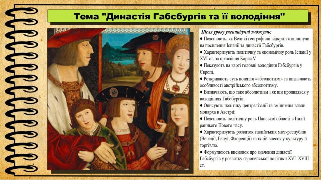 Головне зображення розробки: Династія Габсбургів та її володіння. 8 клас (НУШ). Всесвітня історія. За підручником авторів Васильків І. та інші.