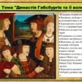 Династія Габсбургів та її володіння. 8 клас (НУШ). Всесвітня історія. За підручником авторів Васильків І. та інші.